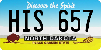 ND license plate HIS657