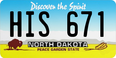 ND license plate HIS671