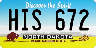 ND license plate HIS672