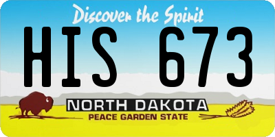 ND license plate HIS673