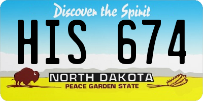 ND license plate HIS674