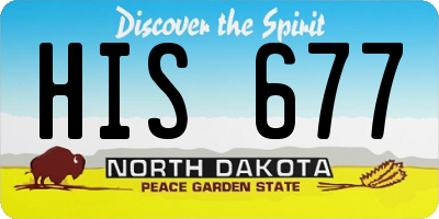 ND license plate HIS677