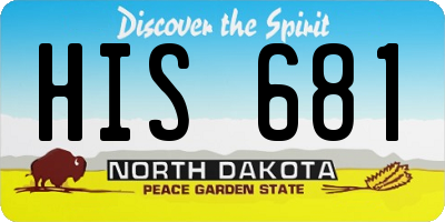 ND license plate HIS681