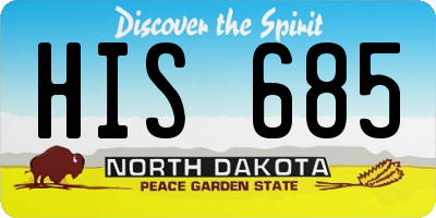 ND license plate HIS685