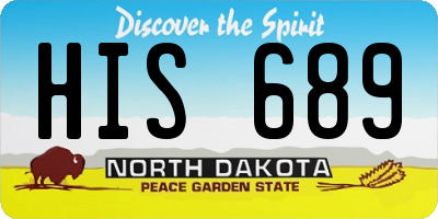 ND license plate HIS689