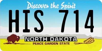 ND license plate HIS714