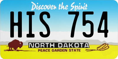 ND license plate HIS754