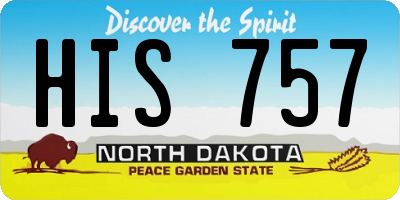 ND license plate HIS757