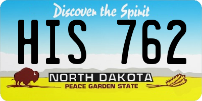 ND license plate HIS762