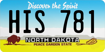 ND license plate HIS781