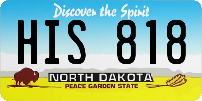 ND license plate HIS818