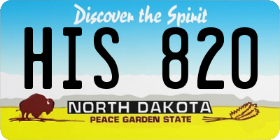 ND license plate HIS820