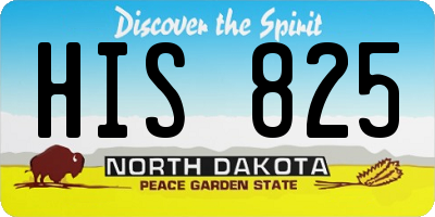 ND license plate HIS825