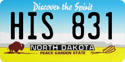 ND license plate HIS831