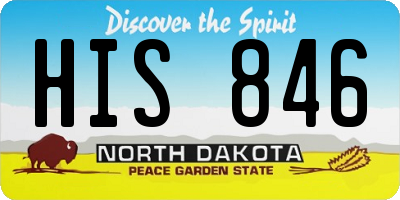 ND license plate HIS846