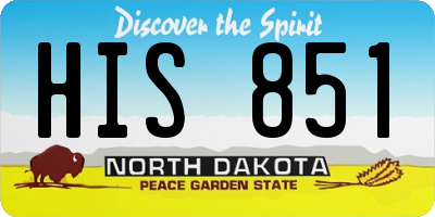 ND license plate HIS851