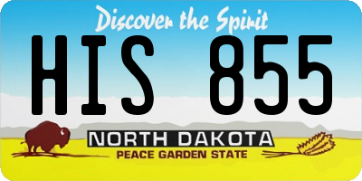 ND license plate HIS855