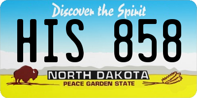 ND license plate HIS858