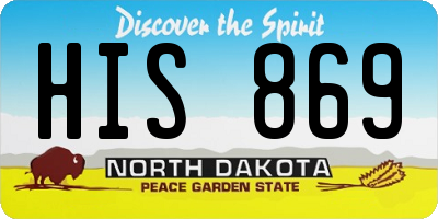 ND license plate HIS869