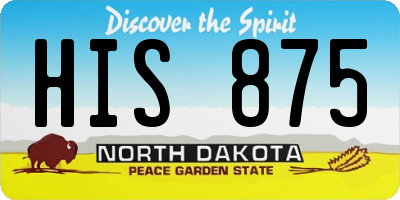 ND license plate HIS875