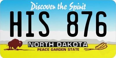 ND license plate HIS876