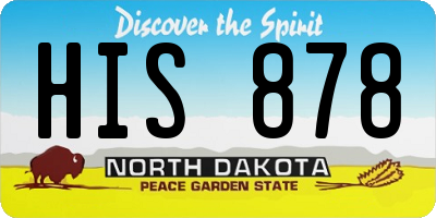 ND license plate HIS878