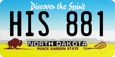 ND license plate HIS881