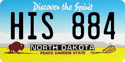 ND license plate HIS884