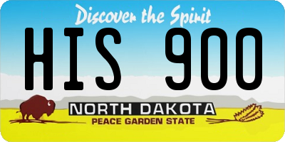 ND license plate HIS900