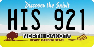 ND license plate HIS921