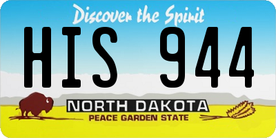 ND license plate HIS944