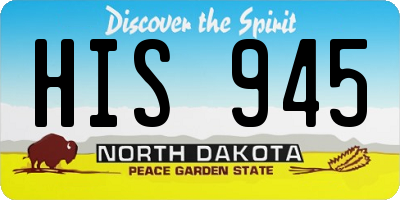 ND license plate HIS945