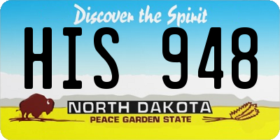 ND license plate HIS948