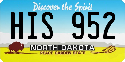 ND license plate HIS952