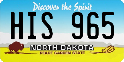 ND license plate HIS965