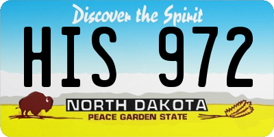 ND license plate HIS972