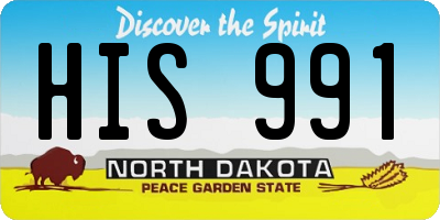 ND license plate HIS991