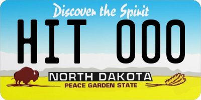 ND license plate HIT000