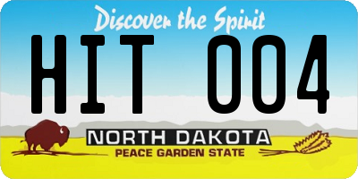 ND license plate HIT004