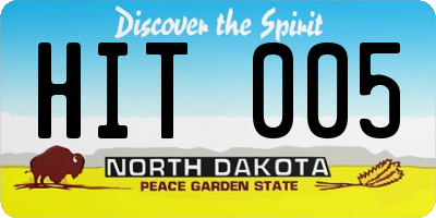 ND license plate HIT005