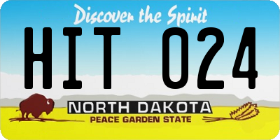 ND license plate HIT024