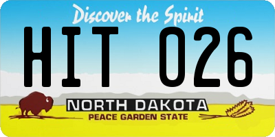 ND license plate HIT026