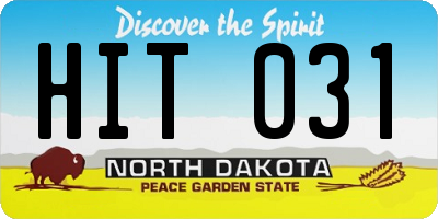 ND license plate HIT031