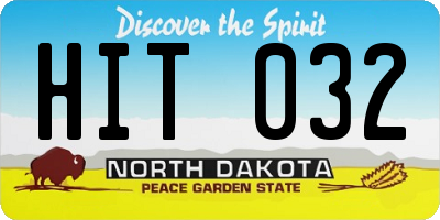 ND license plate HIT032