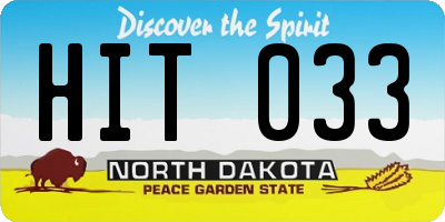 ND license plate HIT033