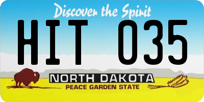 ND license plate HIT035