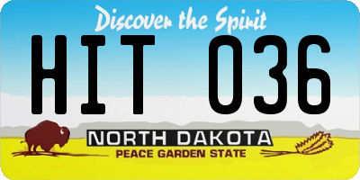 ND license plate HIT036