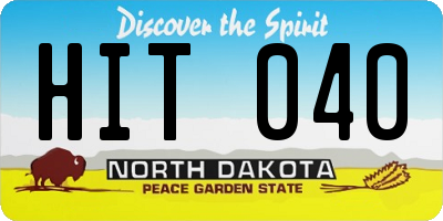 ND license plate HIT040