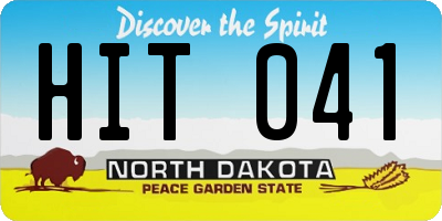 ND license plate HIT041