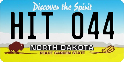 ND license plate HIT044